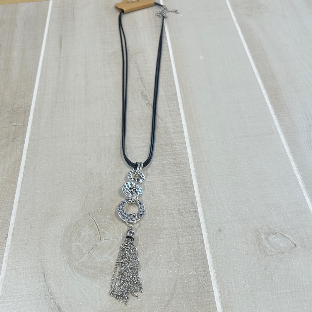 Chic Silver Tassel Necklace
